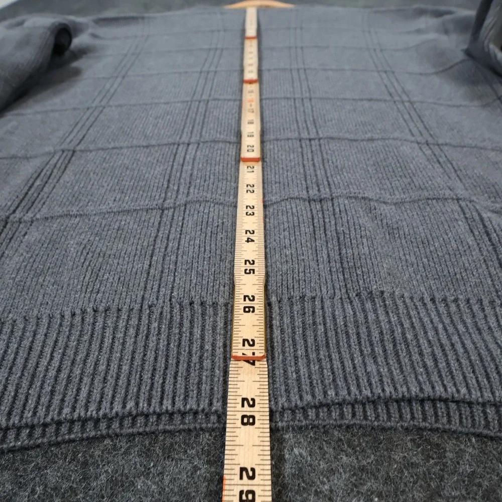 Arrow Sweater Mens‎ XL Gray Excellent Textured Knit Pullover Cotton Grid Pattern